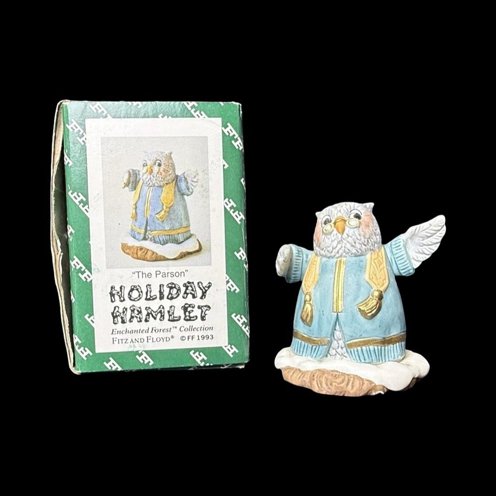 Fitz & Floyd Enchanted‎ Forest Holiday Hamlet The Parson Figurine 1993